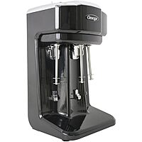 Omega M3000 Commercial Triple Spindle Milkshake Maker, 1/3 HP, Black/Silver