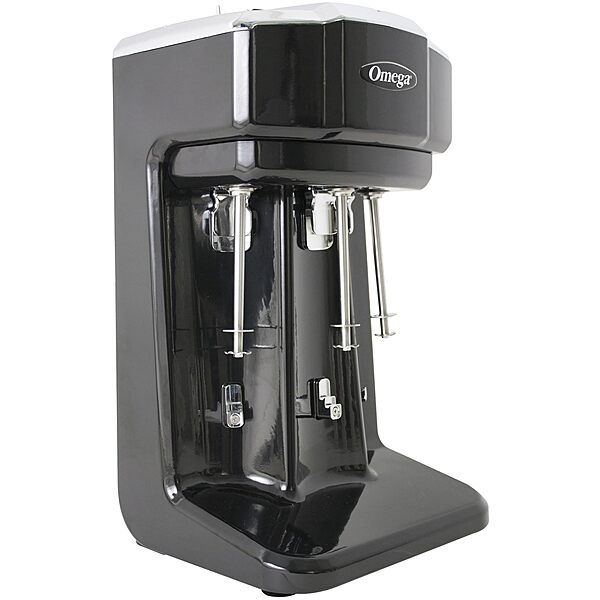 Omega M3000 Commercial Triple Spindle Milkshake Maker, 1/3 HP, Black/Silver