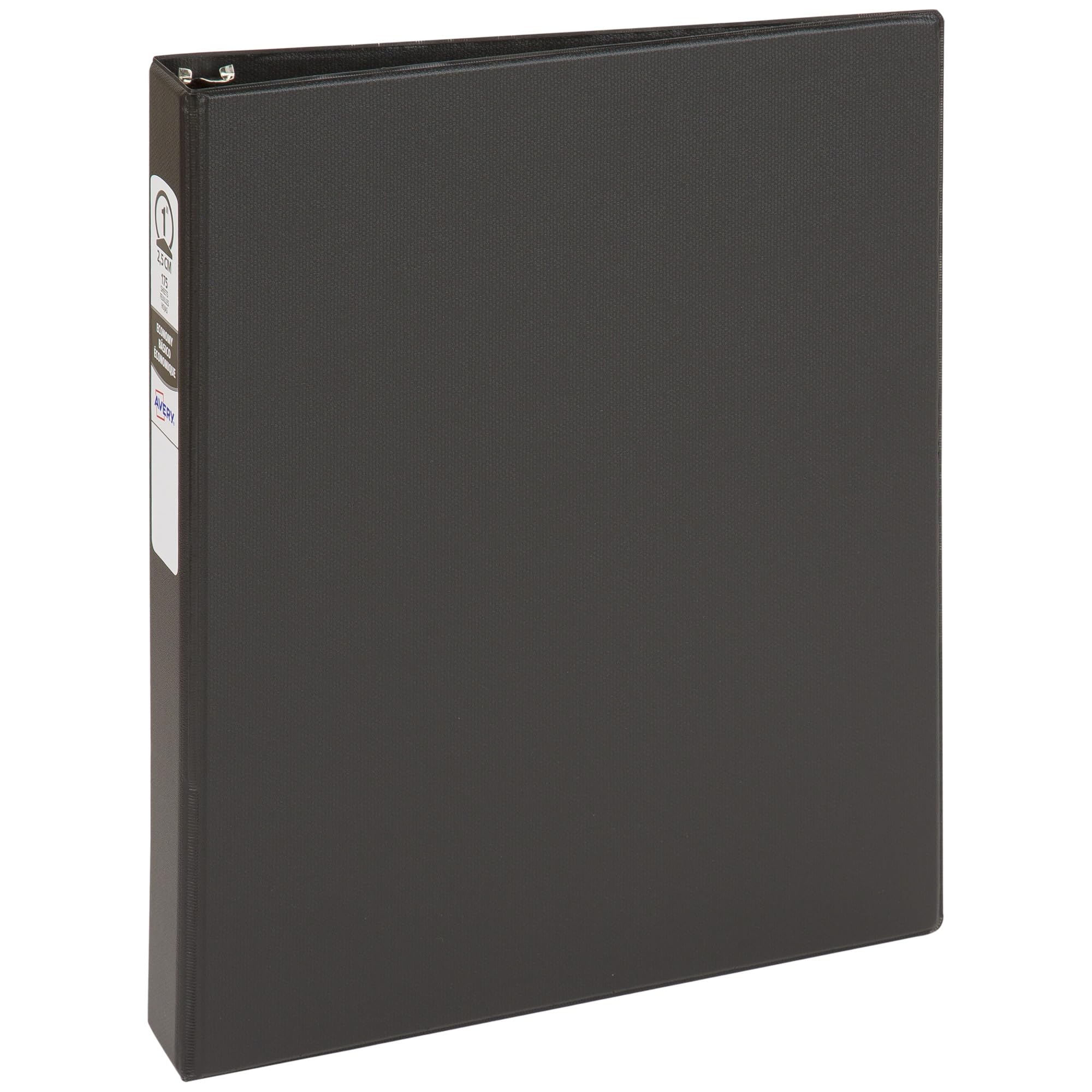 Avery Economy 3 Ring Binder, 1" Round Rings, 1 Black Binder (03301) 1" Classic