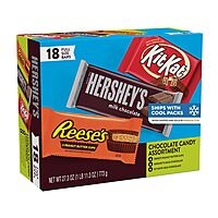 HERSHEY'S, KIT KAT and REESE'S Assorted Milk Chocolate Candy Variety Box, 27.3 oz (18 Count)