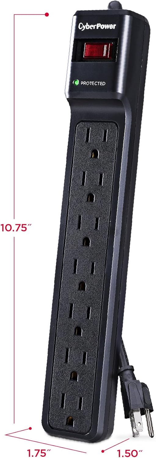 CyberPower Essential Surge Protector, 7-Outlet, 1500J