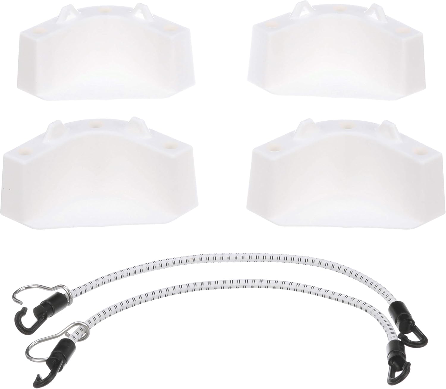 Attwood 14137-7 Cooler Mounting Kit, 4 Corner Pieces, 2 Quick-Connect Stretch Straps, Corrosion-Resistant