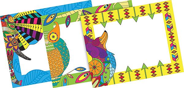 Barker Creek Name Badges & Self-Adhesive Labels, Bohemian Animals, Multi-Design, Multi-Purpose Name Tags, Gift Tags, and More! 3.5" x 2.75", 45 per Pkg, Home, School and Office Supplies (1548)
