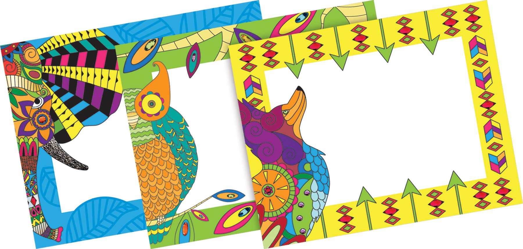 Barker Creek Name Badges & Self-Adhesive Labels, Bohemian Animals, Multi-Design, Multi-Purpose Name Tags, Gift Tags