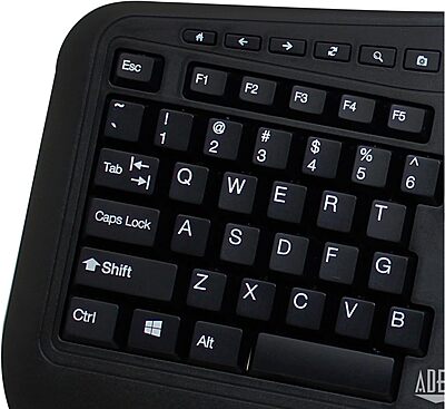 WKB-1500GB - Wireless Ergonomic Desktop Keyboard and Laser Mouse with Split Keys Design and Palm Rest for Comfort