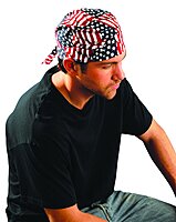 OccuNomix Assorted Colors Tuff Nougies Cotton Bandana, Pack of 1, Wavy Flag (TN6-WAV)