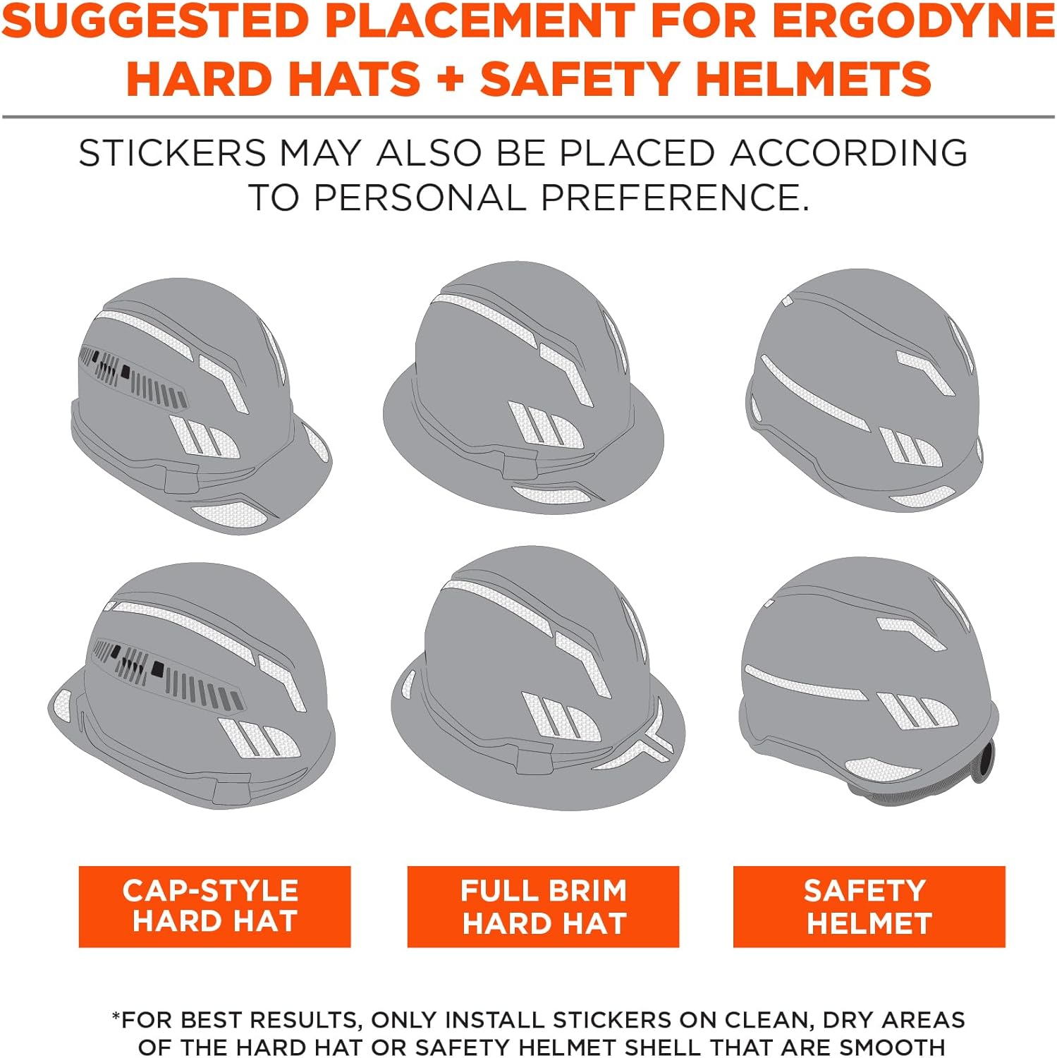 Ergodyne Skullerz 8961 Reflective Hard Hat Sticker Kit