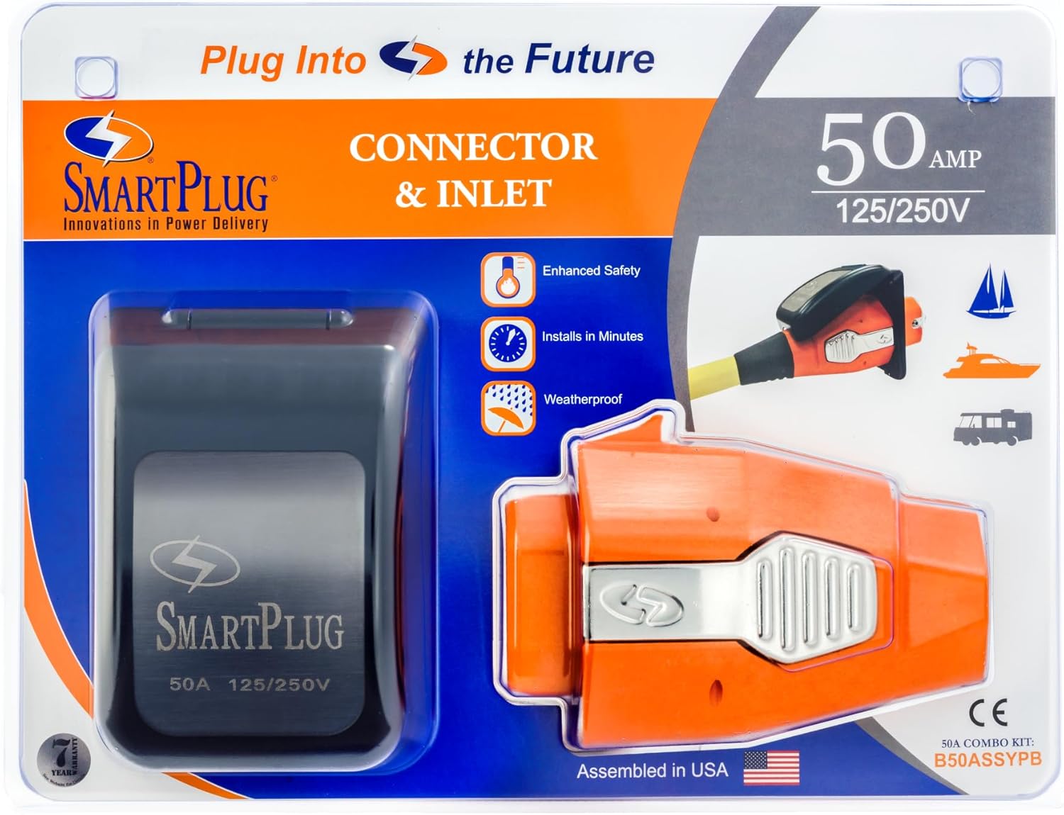 SmartPlug B50ASSYPB 50 Amp Shore Power Inlet & Connector – Weatherproof RV