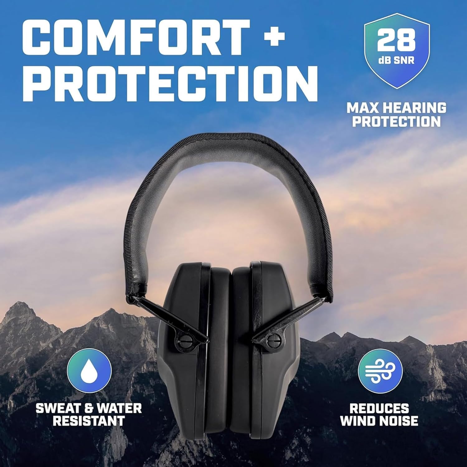 AXIL x SIG SAUER TRACKR Passive Earmuffs - Compact Foldable Noise Isolation 28 SNR / 22 NRR Passive Hearing Protection