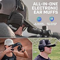 AXIL x SIG SAUER TRACKR Electronic Ear Muffs | Compact Foldable Water-Resistant Hearing Enhancement & Noise Reduction