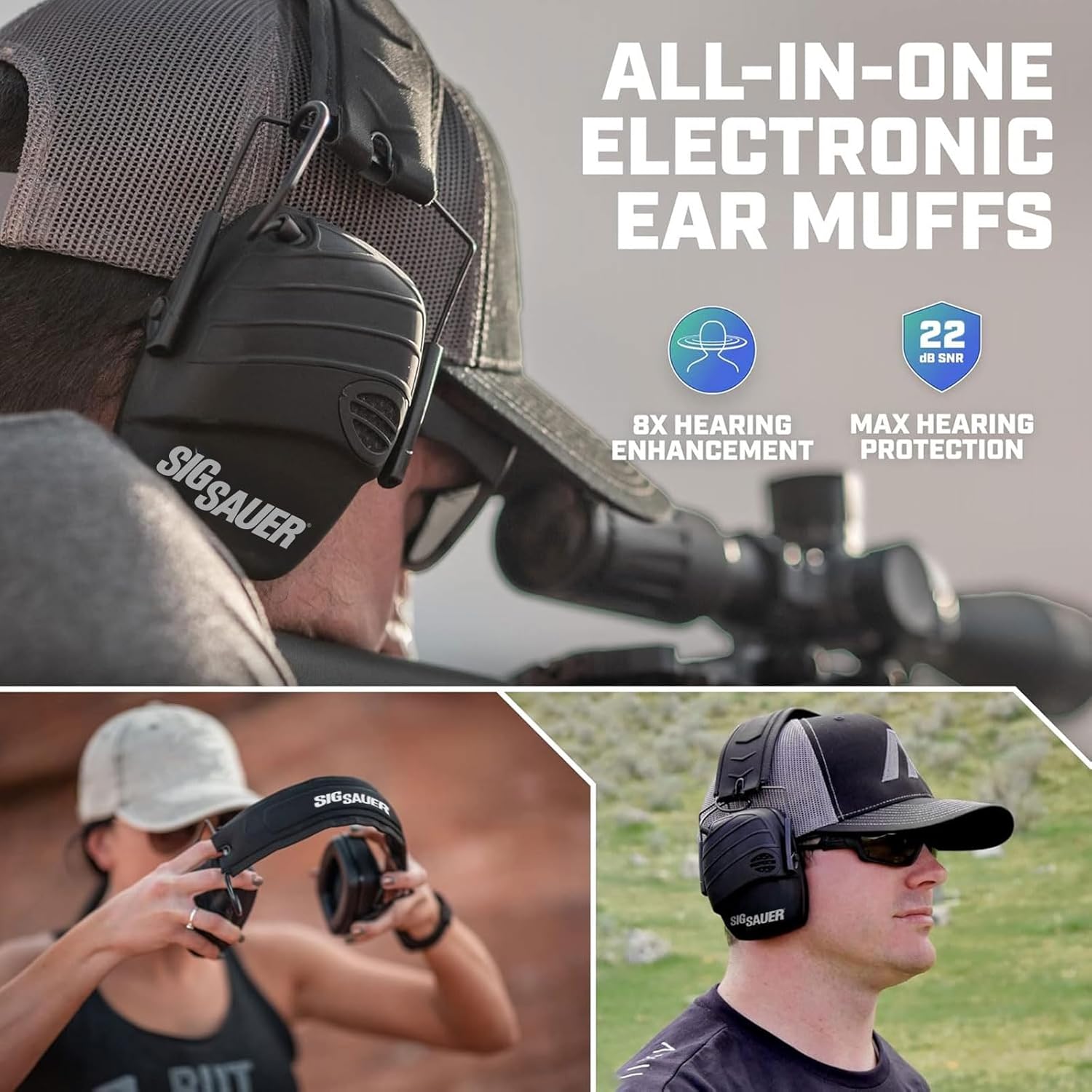 AXIL x SIG SAUER TRACKR Electronic Ear Muffs | Compact Foldable Water-Resistant Hearing Enhancement & Noise Reduction