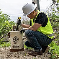 Klein Tools, 5104, 12" Bucket, Leather-Bottom, Natural Canvas