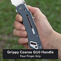 CIVIVI Buster FG Large Pocket Knife for EDC, Superlock Folding Knife for Men Women with 4.2" Nitro-V Blade G10 Handle, Designed by Snecx Tan C24052-2 (Neutral Blue)