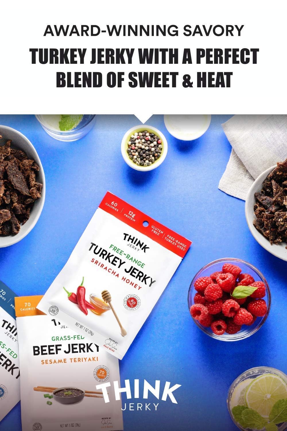 THINK JERKY High-Protein Jerky Snacks, Gluten Free, Chef-Crafted