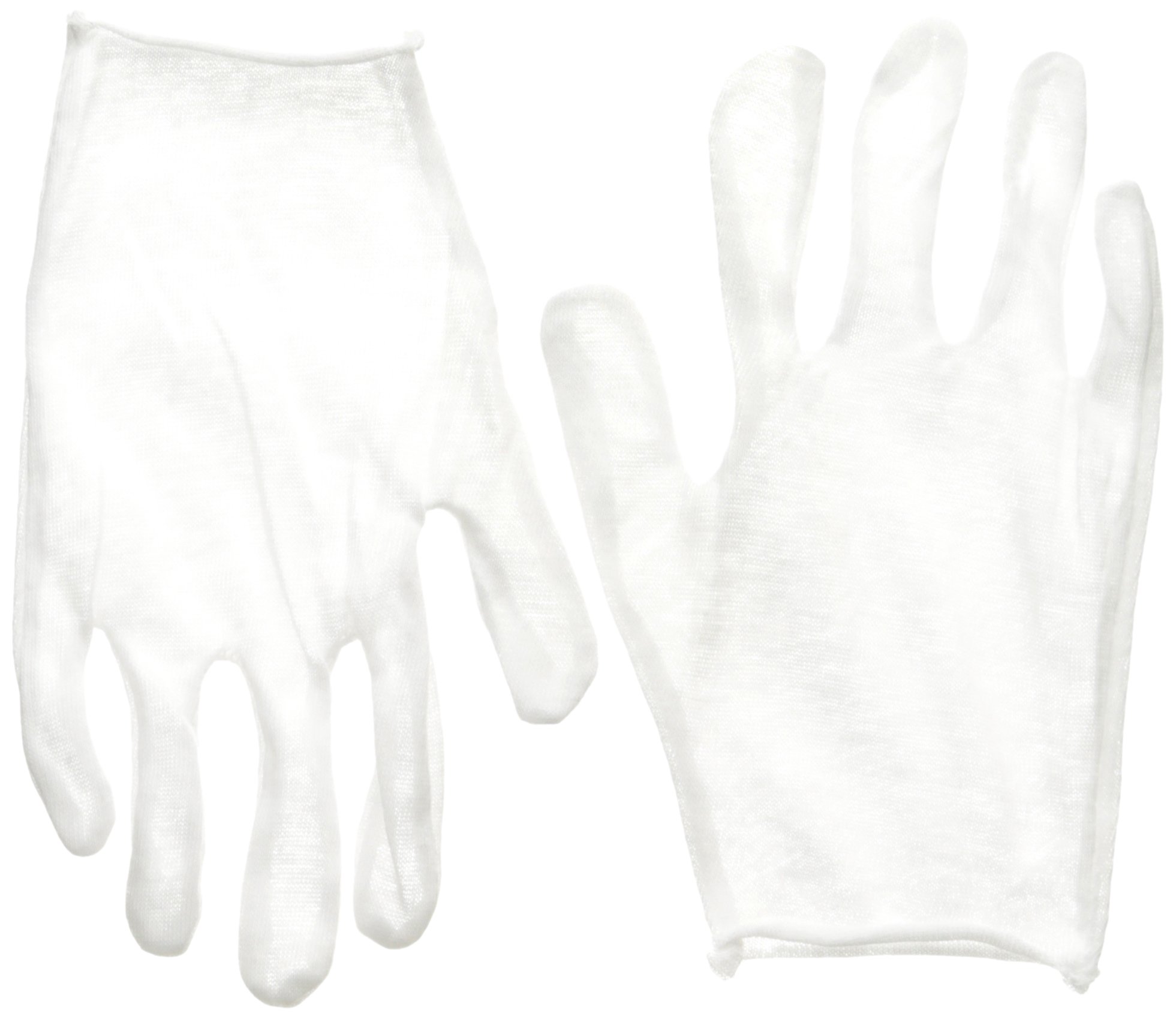MCR Safety 8610 Inspectors Lightweight Reversible/Unhemmed Cotton Blended Lisle Ladies Gloves with Straight Thumb, White