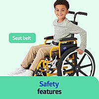 Medline Pediatric Wheelchair for Children - Promoting Comfort and Mobility, 14”W x 12”D Seat