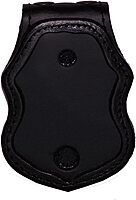US Border Protection Belt Clip Badge Holder with Pocket and Chain (Black)