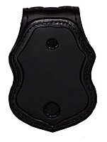 US Border Protection Belt Clip Badge Holder with Pocket and Chain (Black)