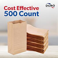 Duro ID# 18405 5# SOS Bag 35# 100% Recycled Natural Kraft, Pack of 500