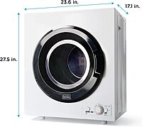 BLACK+DECKER Compact Portable Dryer (Front-Load, Stainless Steel Drum)