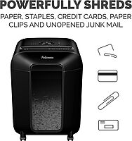 Fellowes LX85 Cross Cut 12-Sheet Home Office Paper Shredder with SafeSense, Black