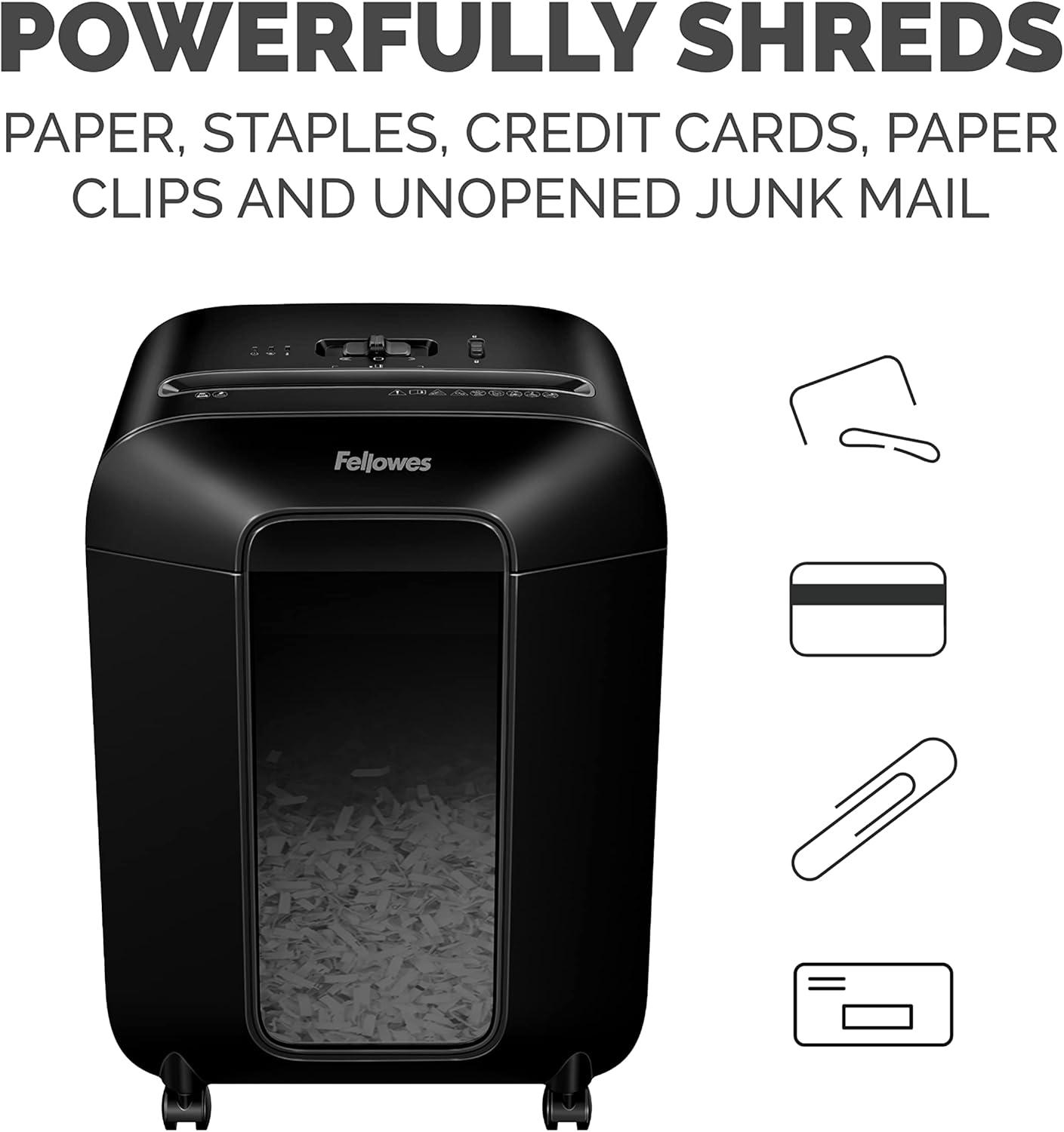 Fellowes LX85 Cross Cut 12-Sheet Home Office Paper Shredder with SafeSense, Black