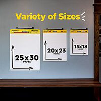 Post-it Super Sticky Mini Easel Pads, 15in x 18in, 2 Pads, 20 Sheets/Pad, School Supplies for Classrooms, White