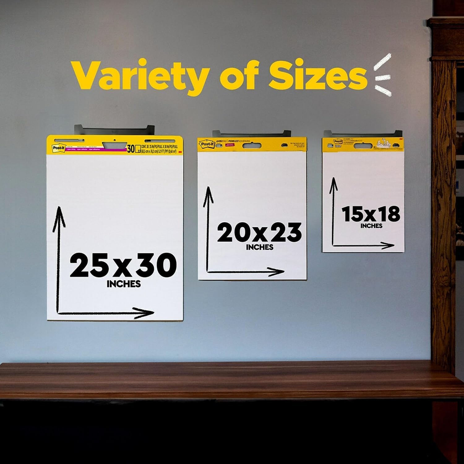 Post-it Super Sticky Mini Easel Pads, 15in x 18in, 2 Pads, 20 Sheets/Pad, School Supplies for Classrooms, White