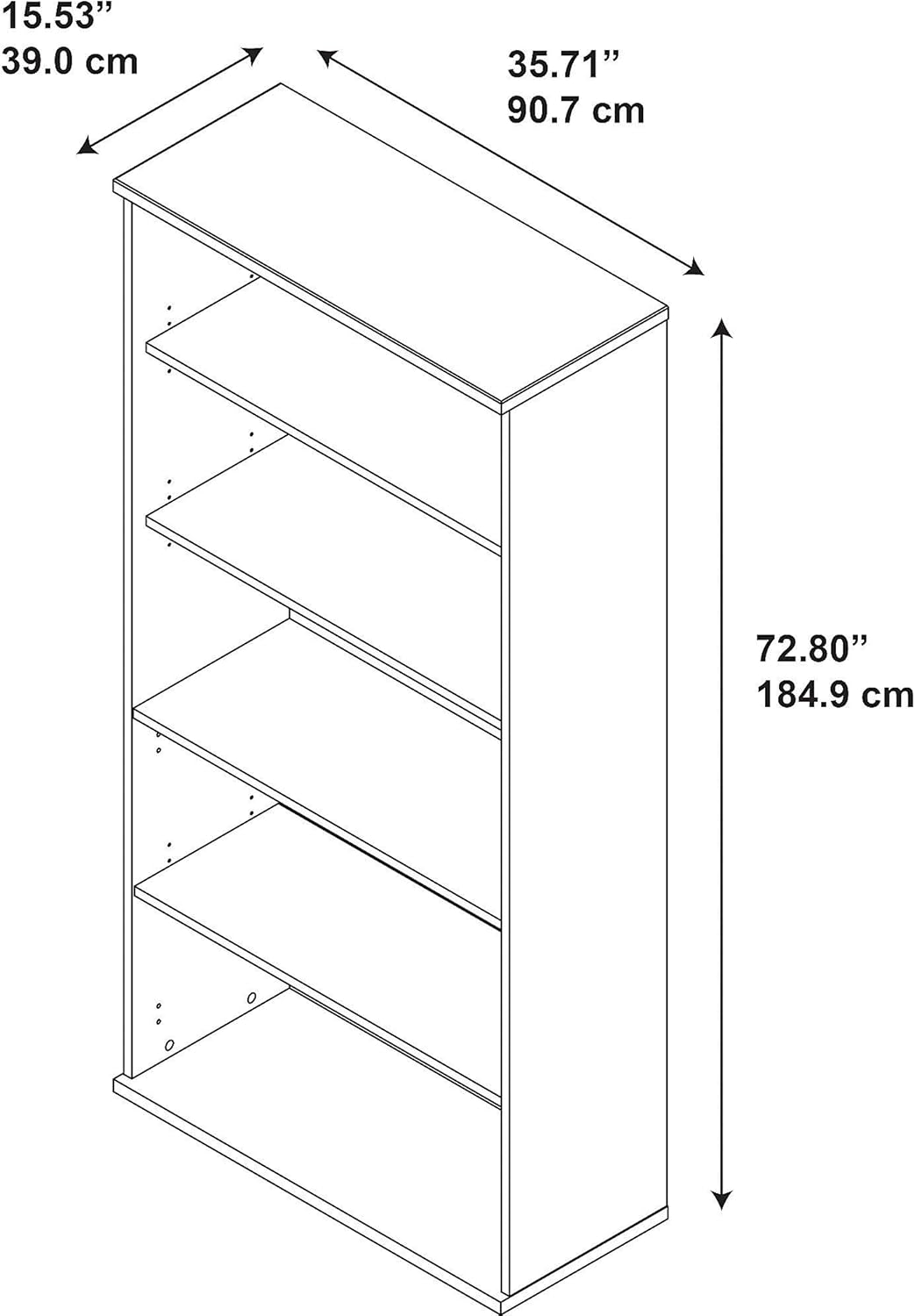 Bush Business Furniture Series C 36W Tall 5 Shelf Bookcase