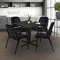 Regency Ace Vinyl Stacking Chair With Arms, Black