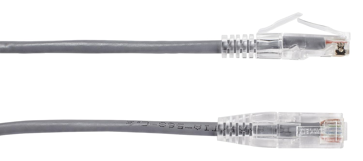 Black Box C6APC28-GY-02 SLIM-NET CAT6A 28-AWG 500-MHZ STRANDED ETHERNET PATCH CABLE - UNSHIELDED, PVC, S
