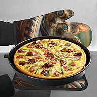 Baseball Printed Oven Mitts and Pot Holders Set of 2 - Heat Resistant, Waterproof Fabric - Ideal for Kitchen, Baking