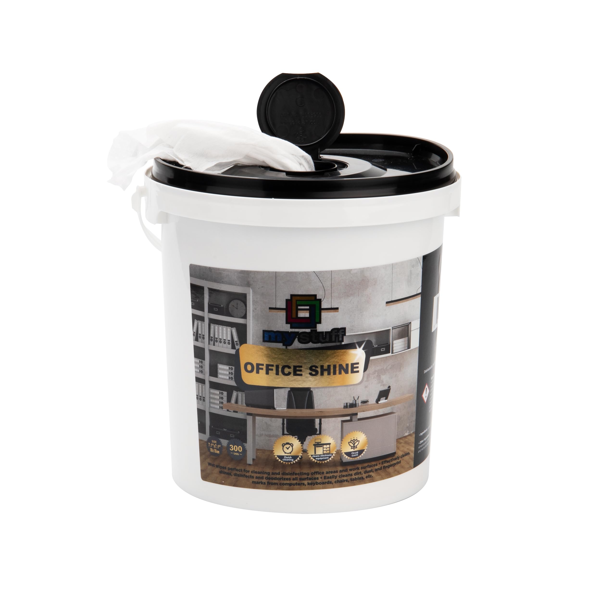 Mind Reader All-Purpose Office Cleaning Wipes, Electronics Cleaning, Fresh Orchid Scent, 8.25"L x 8.25"W x 9"H