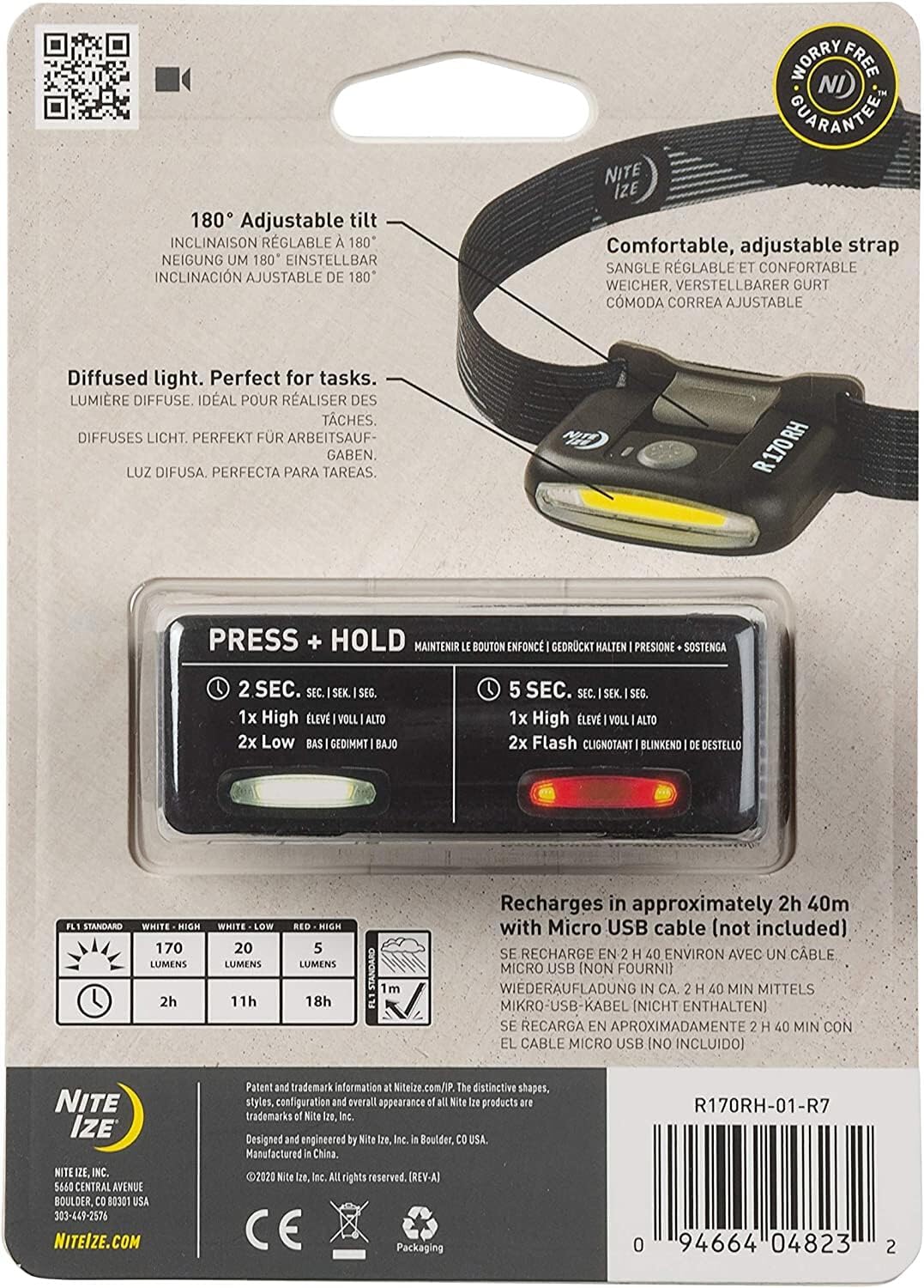 NITE IZE Radiant 170 Rechargeable Headlamp
