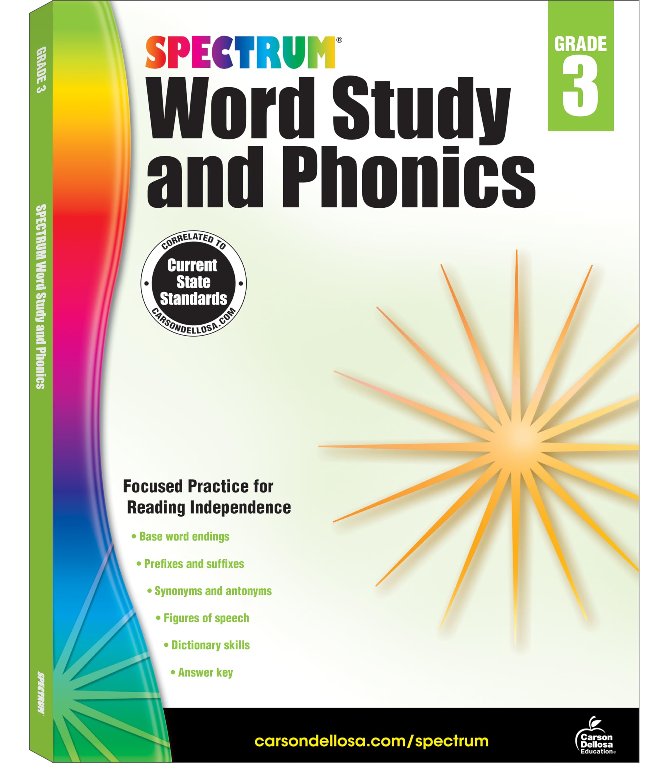 Spectrum Word Study 3rd Grade Workbook, Ages 8 to 9, Grade 3 Word Study, Phonics, Blends and Diagraphs, Vocabulary Builder