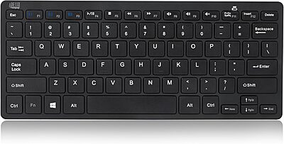 SlimTouch WKB-1100BB Bluetooth 3.0 Mini Keyboard with Scissor-Switch, Multimedia and Internet Hotkeys, 78-Key US Layout