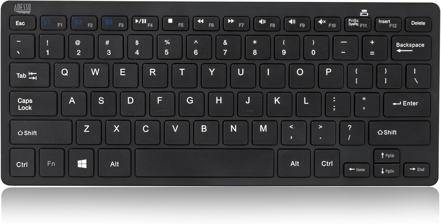 SlimTouch WKB-1100BB Bluetooth 3.0 Mini Keyboard with Scissor-Switch, Multimedia and Internet Hotkeys, 78-Key US Layout