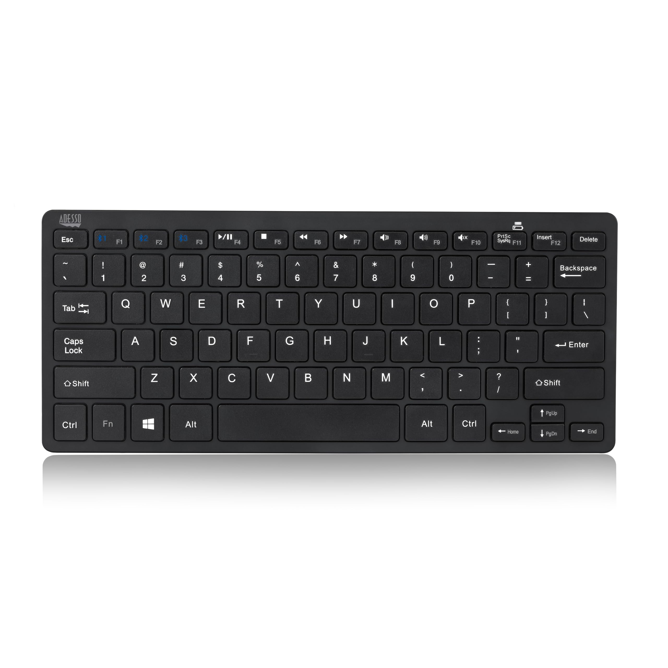 SlimTouch WKB-1100BB Bluetooth 3.0 Mini Keyboard with Scissor-Switch, Multimedia and Internet Hotkeys, 78-Key US Layout
