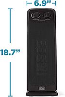 BLACK+DECKER Space Heater with Adjustable Thermostat, Ceramic Tower Heater, Portable Heater & Tower Fan with 3 Settings, Oscillating Electric Heater for Larger Rooms