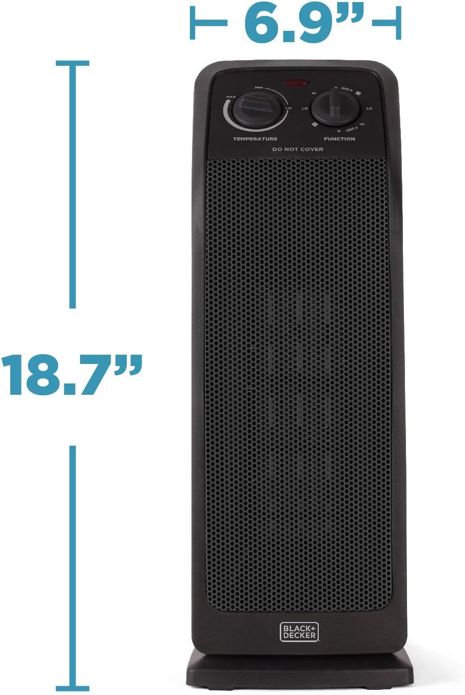BLACK+DECKER Space Heater with Adjustable Thermostat, Ceramic Tower Heater, Portable Heater & Tower Fan with 3 Settings