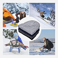 French Bulldog Printed Beanie for Men Women Warm Winter Skull Knit Hats Cuffed Cap,Black Blue One Size