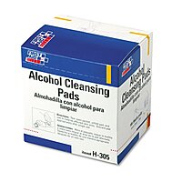 First Aid Only H305 Alcohol Cleansing Pads Dispenser Box 100/Box