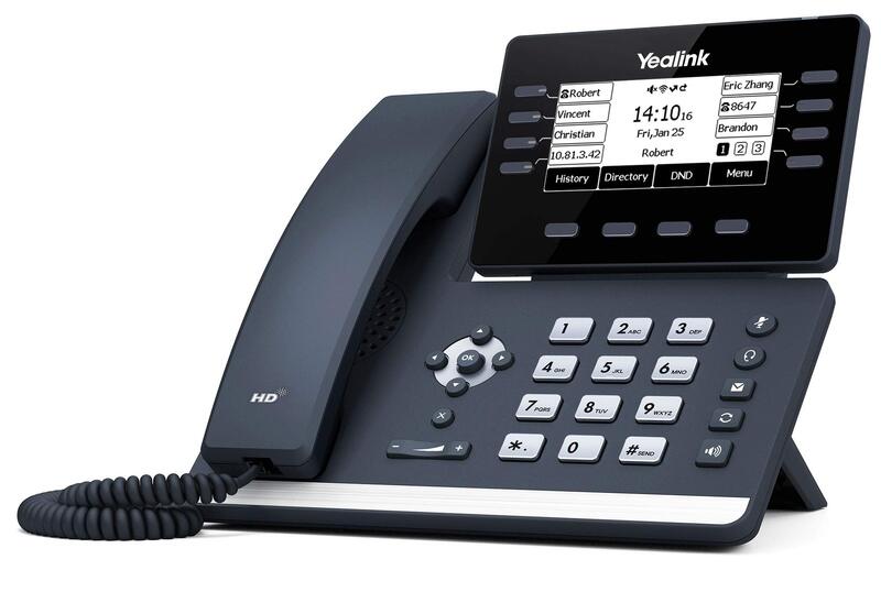 Yealink T53 IP Phone, 12 VoIP Accounts. 3.7-Inch Graphical Display. USB 2.0, Dual-Port Gigabit Ethernet, 802.3af PoE