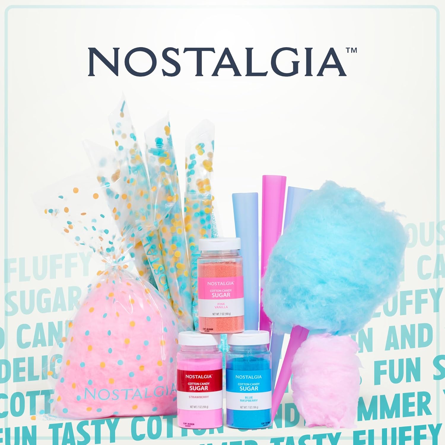 NOSTALGIA Cotton Candy Flossing Sugar Party Kit (3-Pack)