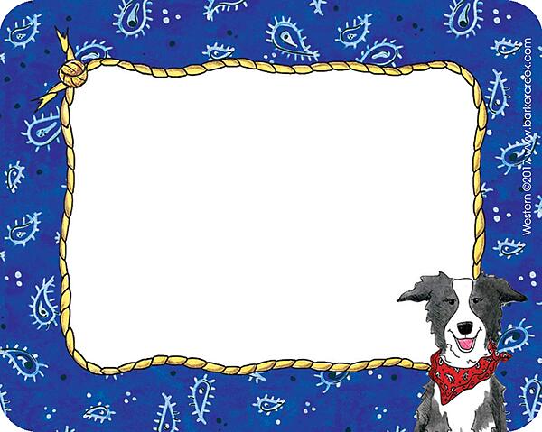 Barker Creek Name Badges & Self-Adhesive Labels, Western, Multi-Purpose Name Tags, Gift Tags, Labels, and More! 3.5" x 2.75", 45 per Pkg, Home, School and Office Supplies (1504)