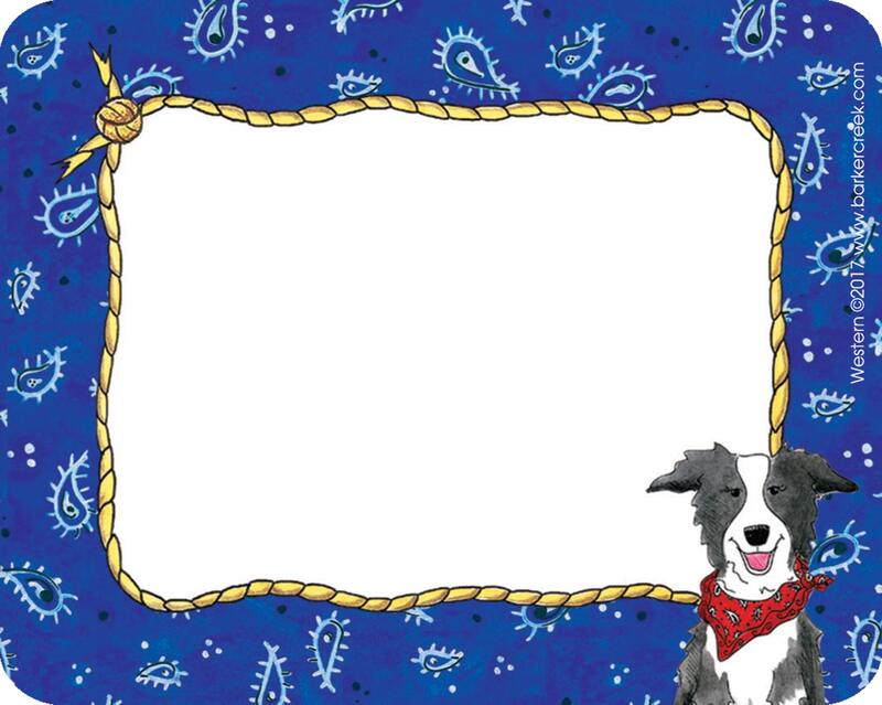 Barker Creek Name Badges & Self-Adhesive Labels, Western, Multi-Purpose Name Tags, Gift Tags, Labels, and More! 3.5" x 2.75", 45 per Pkg, Home, School and Office Supplies (1504)