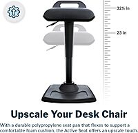 Vari Active Seat - Adjustable Ergonomic Standing Desk Chair for Adults - Portable Home Office Furniture, Comfortable Wobble Stool with Dynamic Range of Motion - Fully Assembled