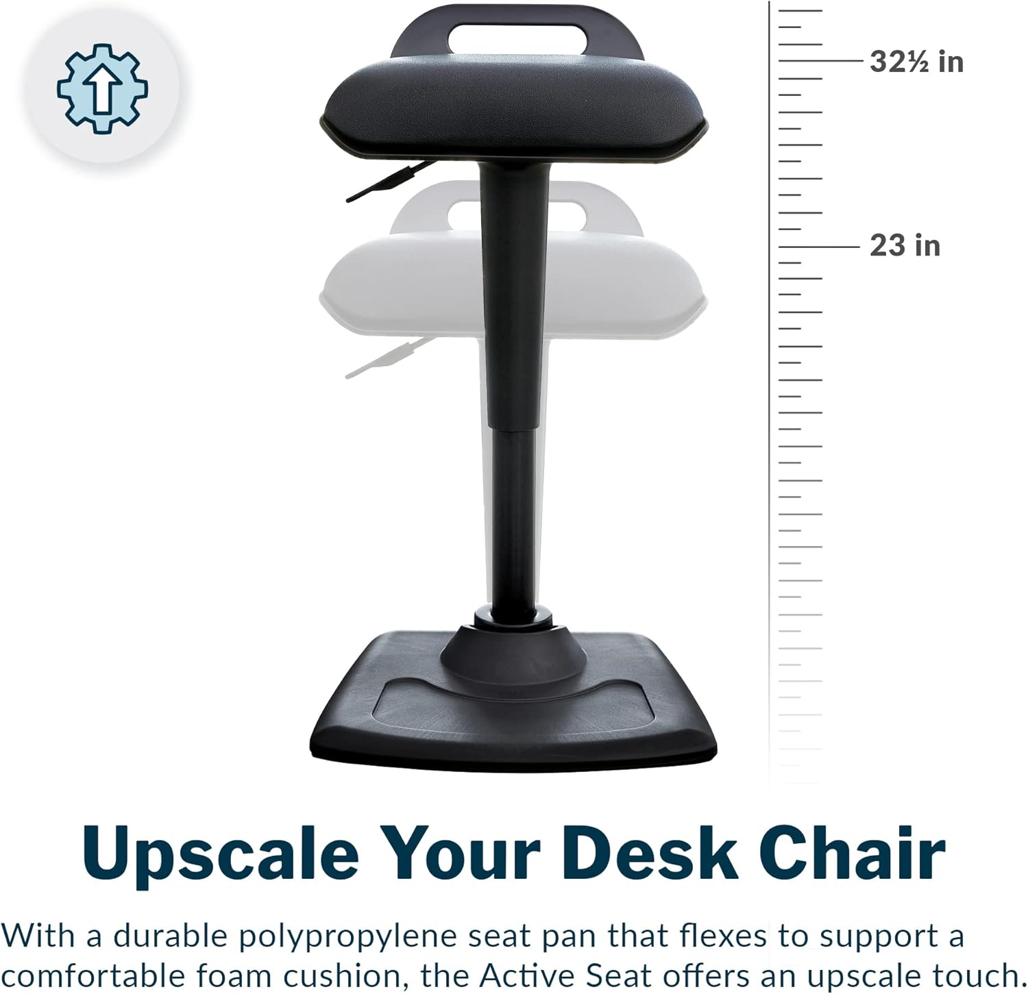 Vari Active Seat - Adjustable Ergonomic Standing Desk Chair for Adults - Portable Home Office Furniture