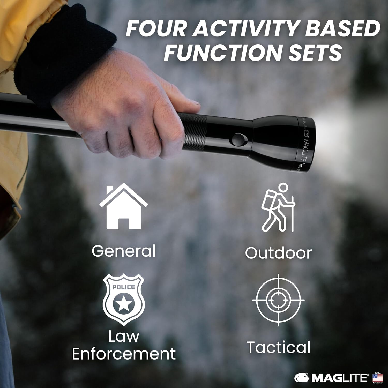 MagLite ML300L 4D LED Flashlight – 1002 Lumens, Long Runtime, Adjustable Beam, Water-Resistant, Aluminum Body – Black