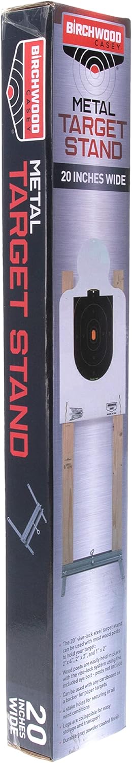 Birchwood Casey 20" Steel Folding Target Stand for Shooting - Durable Versatile Target Base Stand with Collapsible Legs